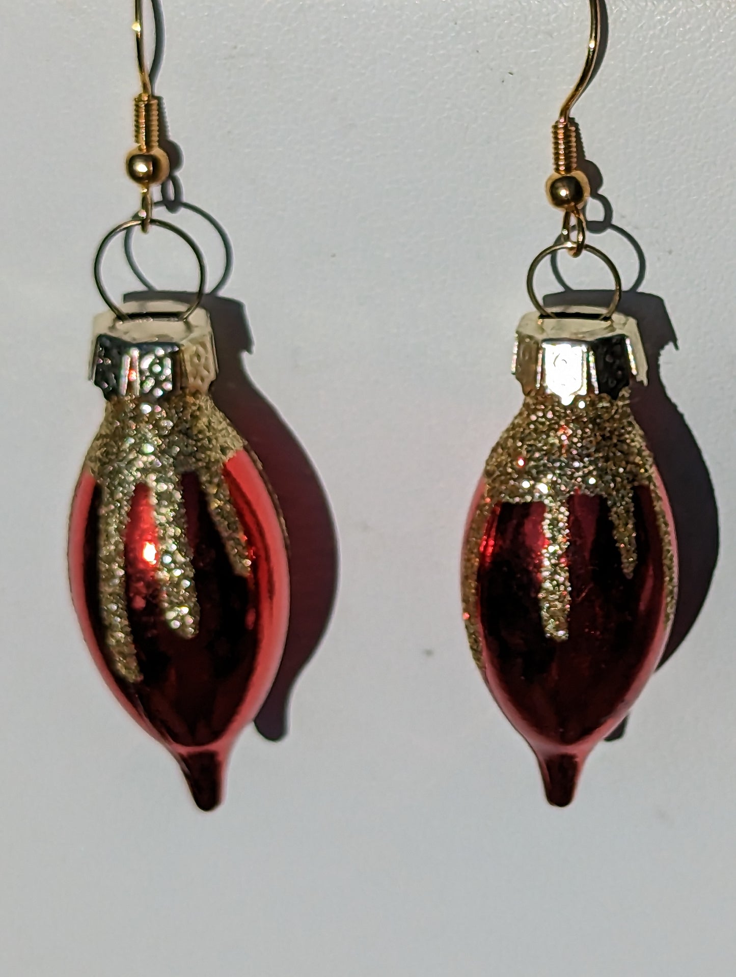 Vintage Candle-drop Red Christmas Ornament Earrings