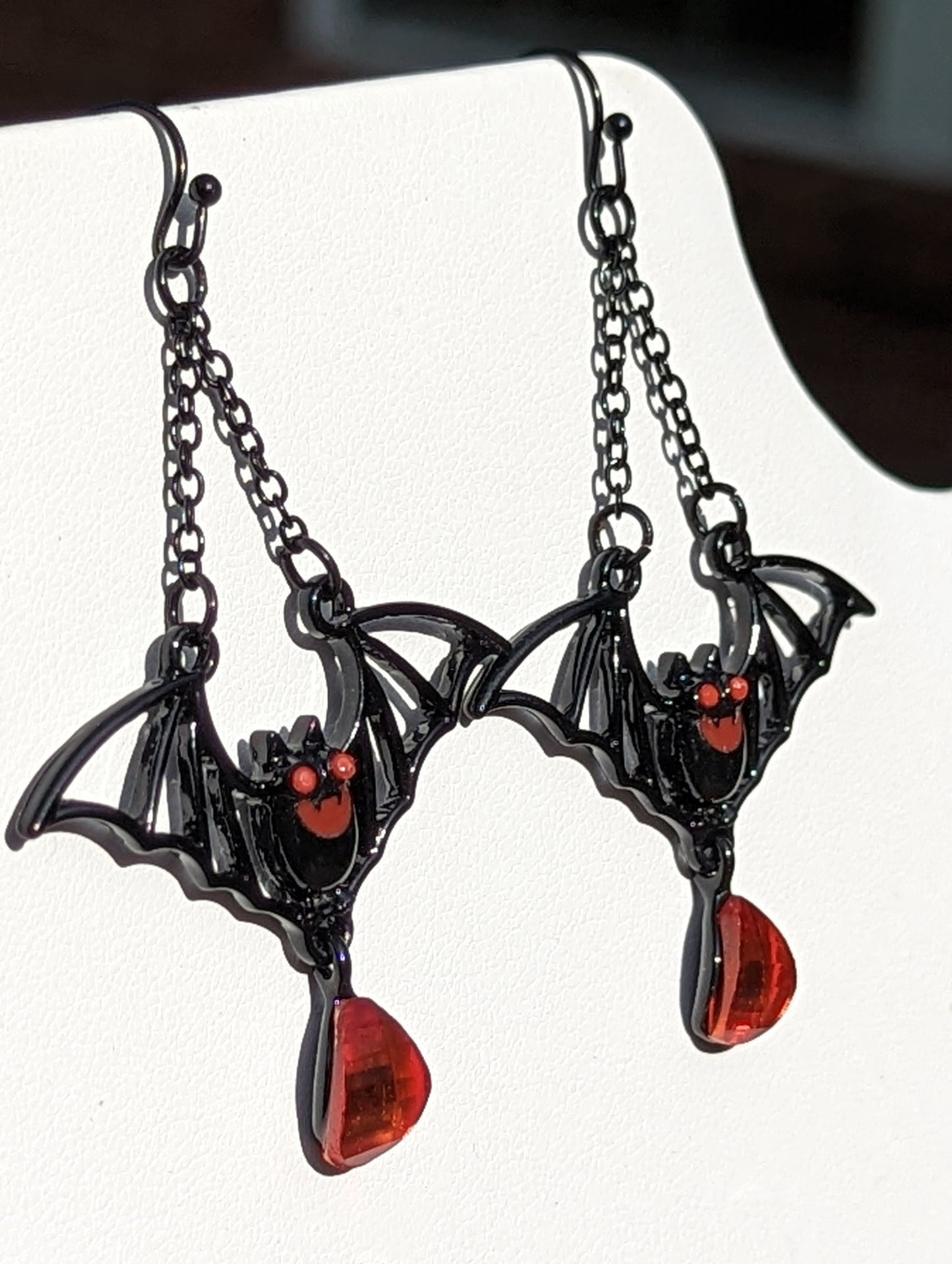 Vampire Bat Dangle Earrings