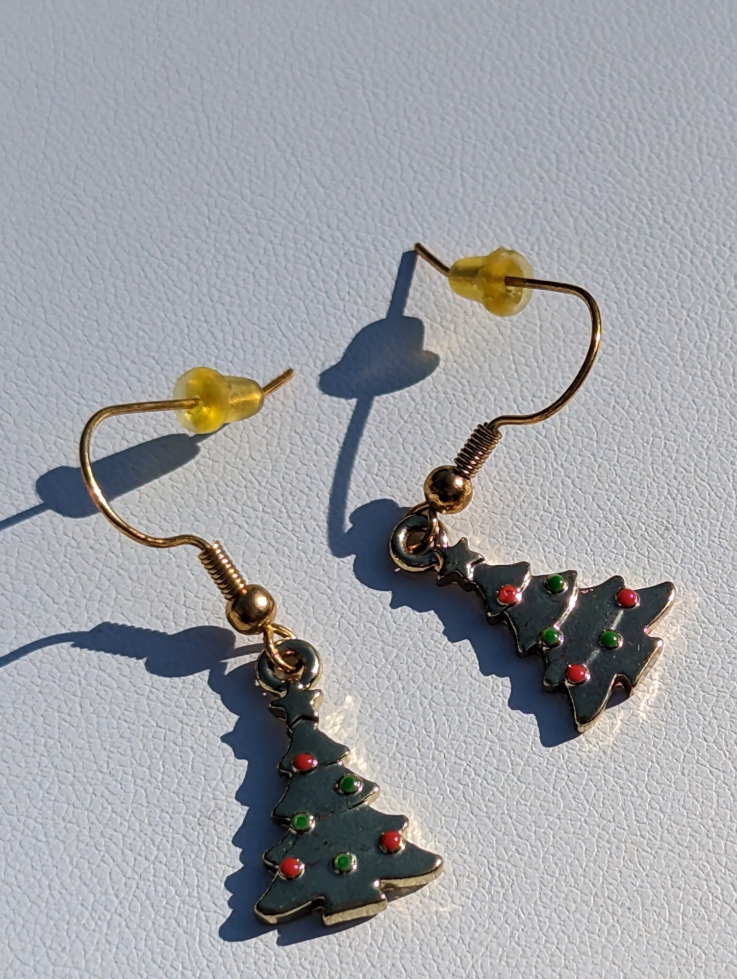 Golden Holiday Tree Earrings