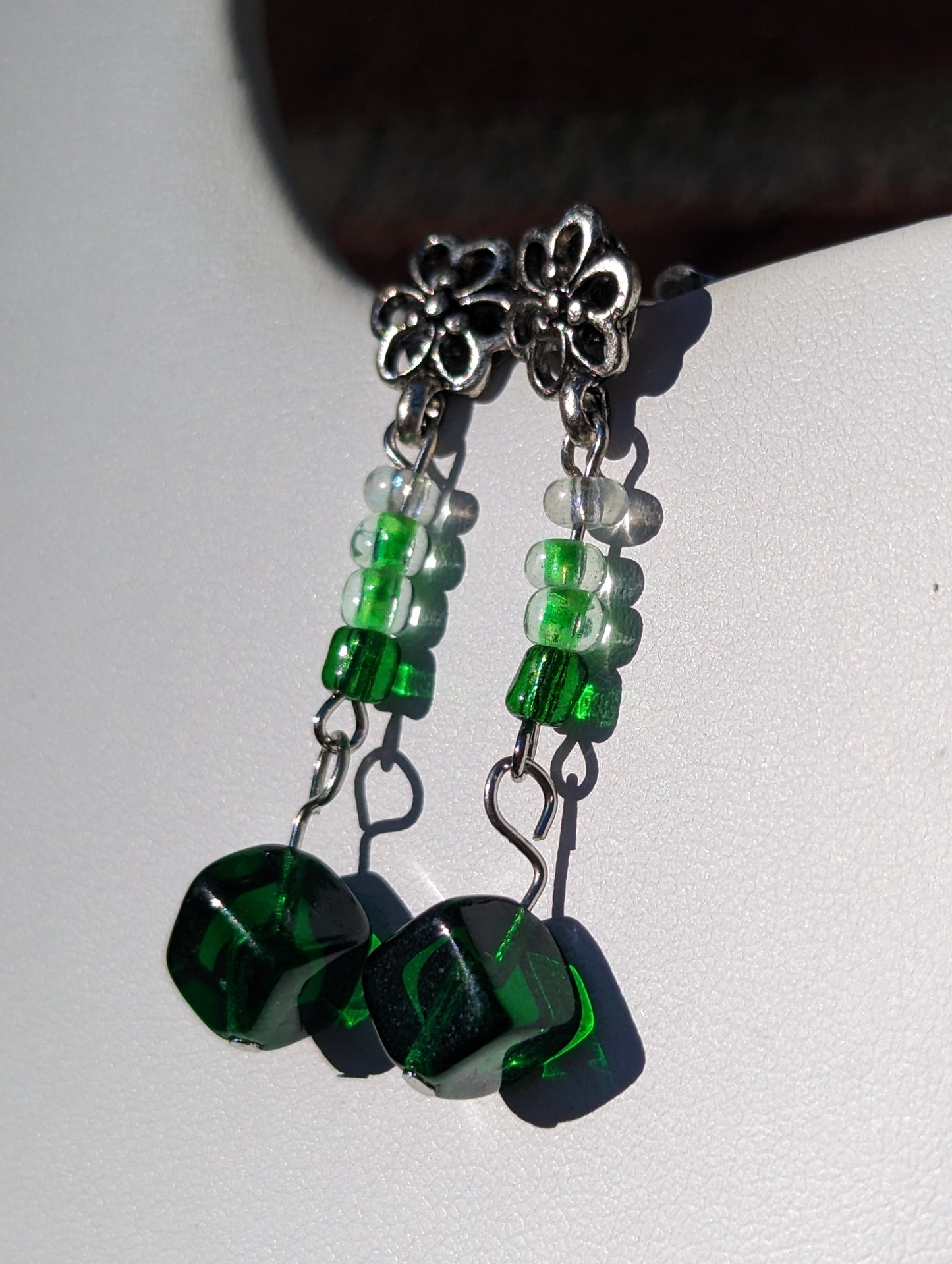 Green Ombre Shamrock Stud Earrings
