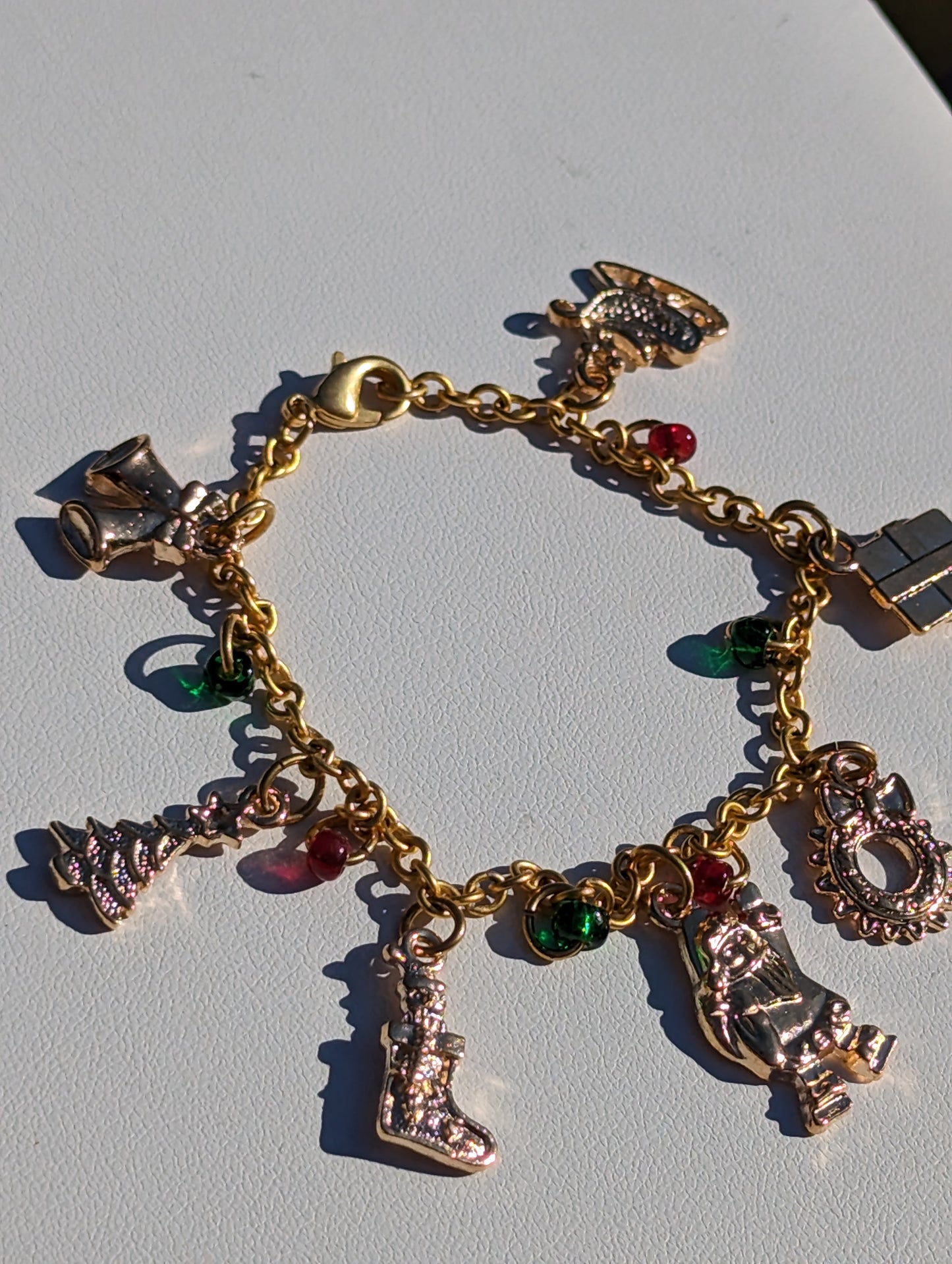 Gold-tone Christmas Charm Bracelet