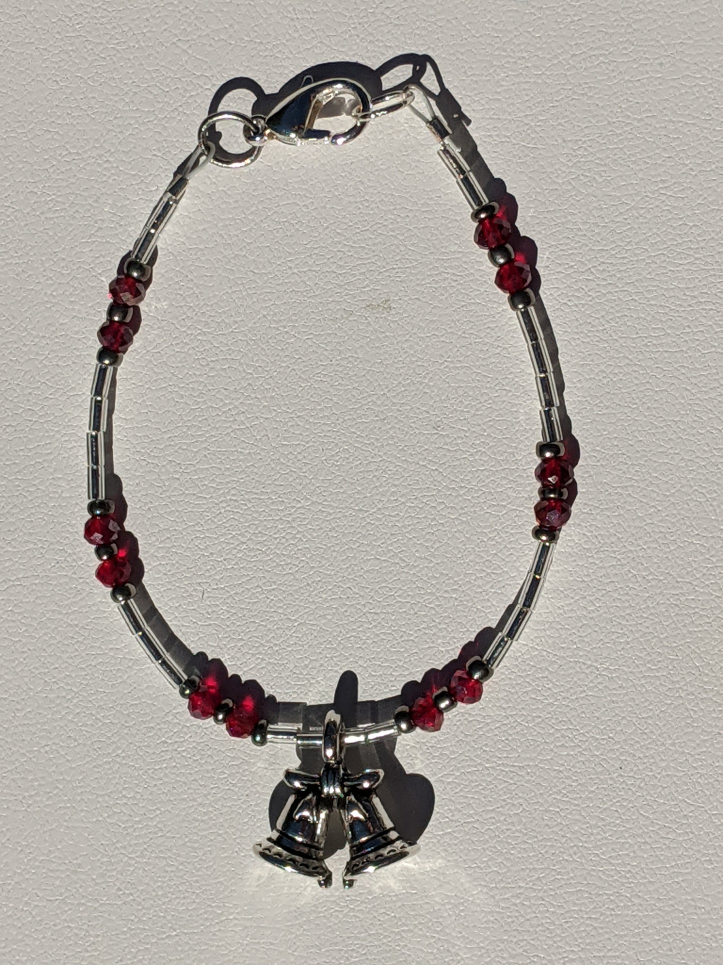 Double Holiday Bells Beaded Bracelet for Small Wrists