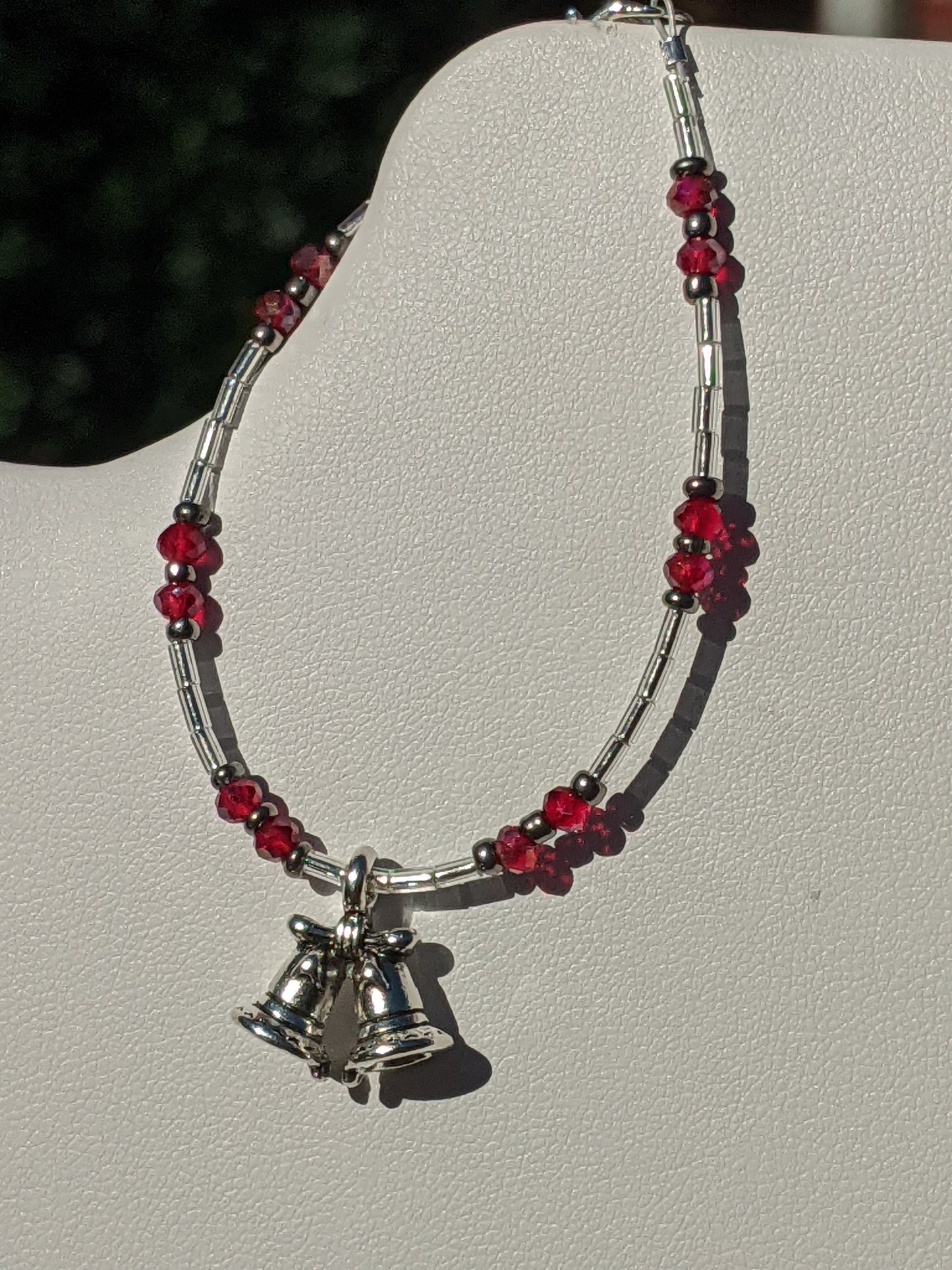 Double Holiday Bells Beaded Bracelet for Small Wrists