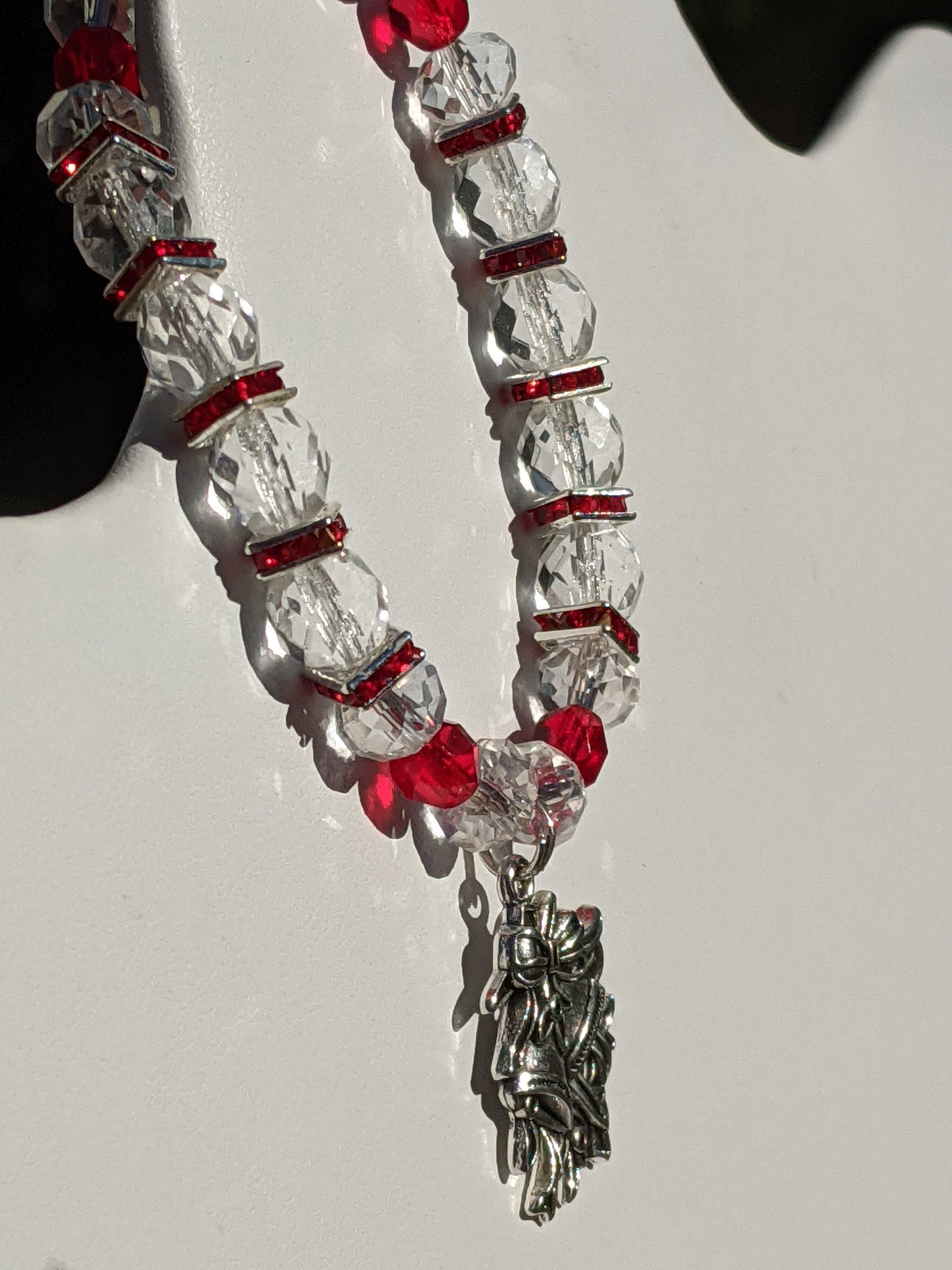 Holiday Bells Charm Bracelet made with Red Swarovski Crystal Accents
