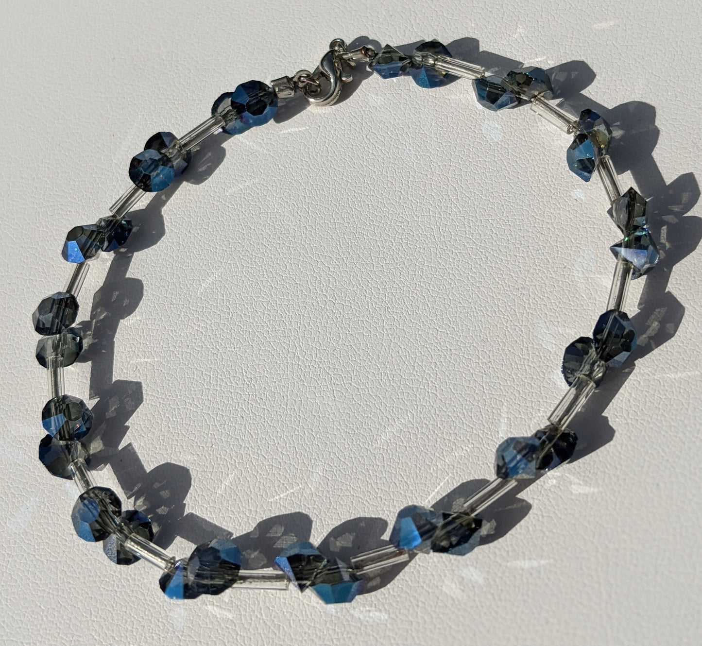 Blue Swarovski Hand-beaded Long Bracelet