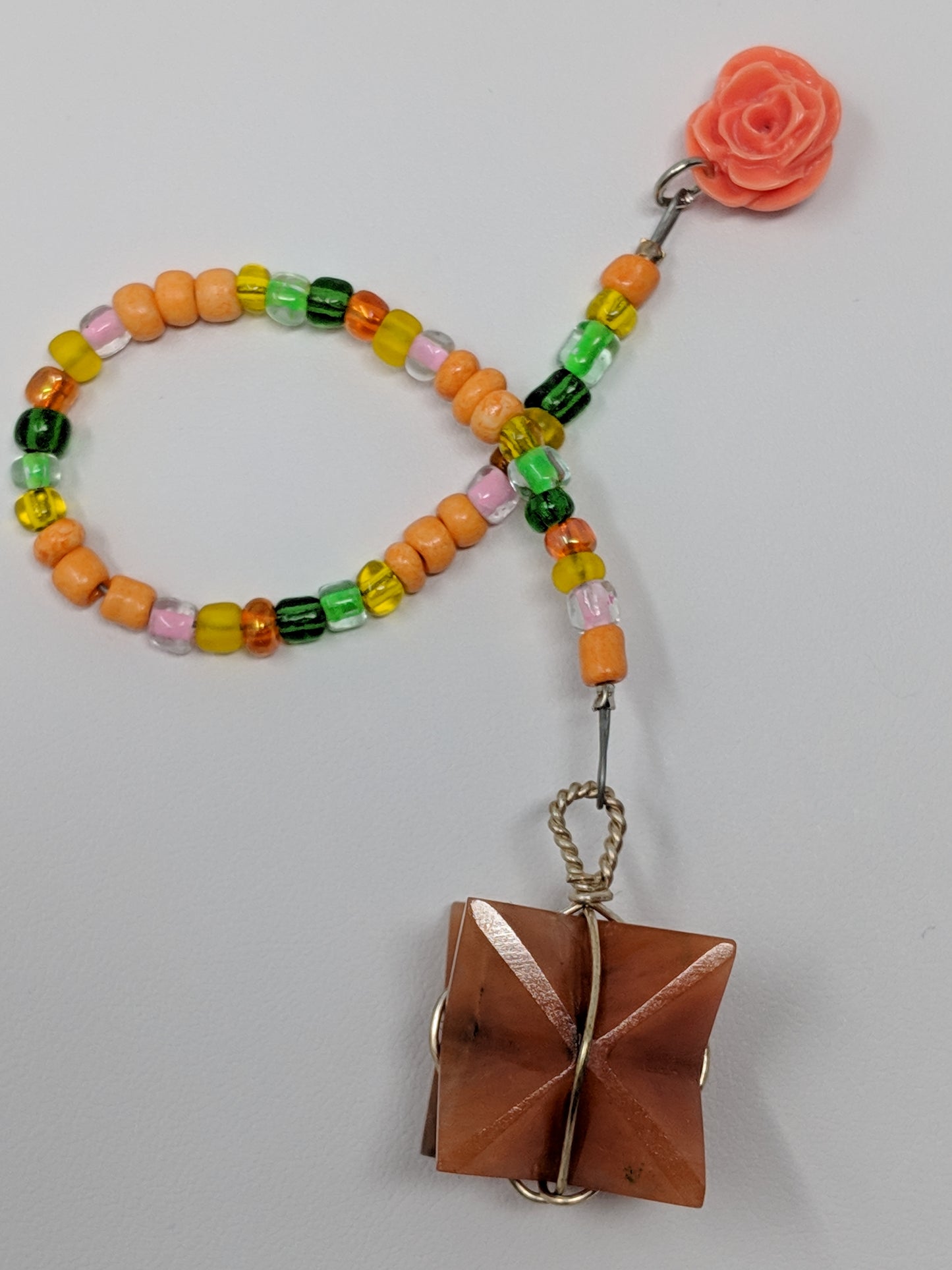 Carnelian Merkaba Rose Pendulum (reiki blessed)