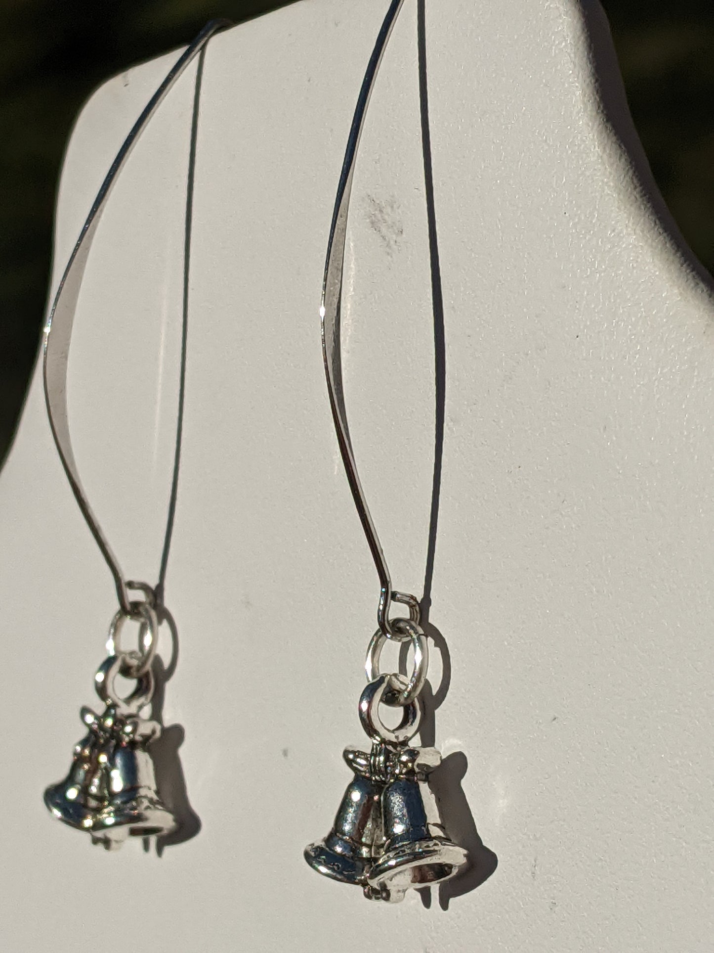 Double Holiday Bells Long Earrings