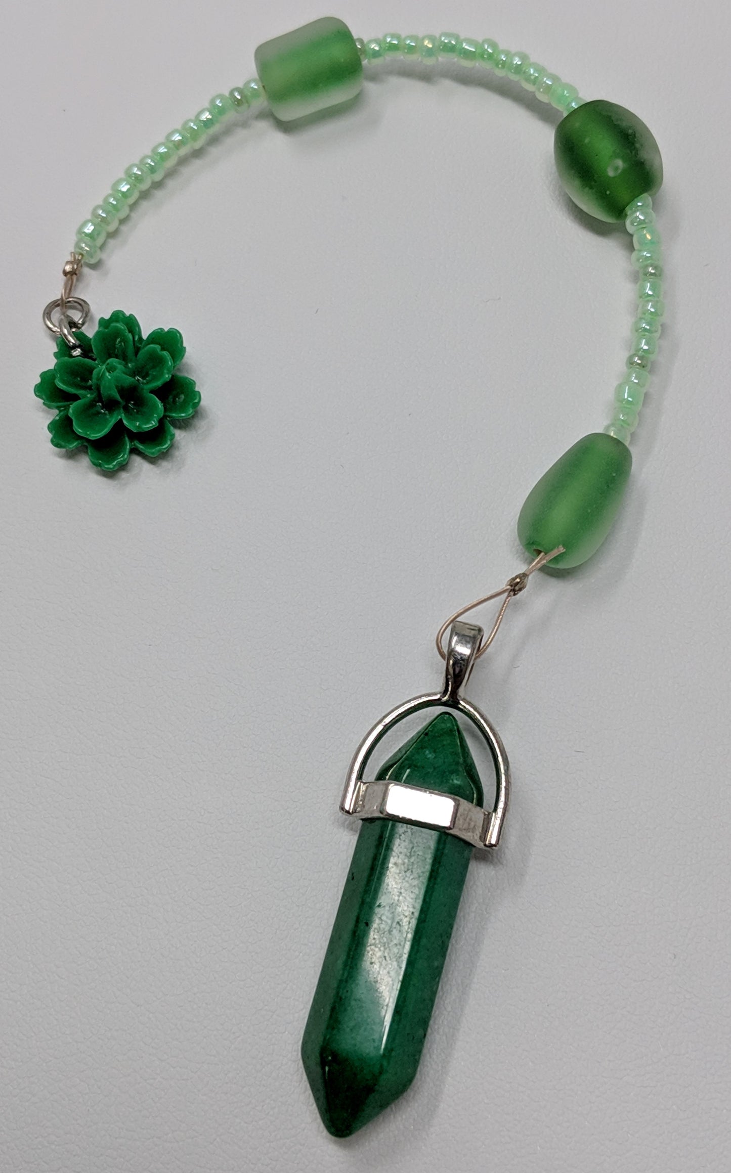 Green Agate Springtime Pendulum (Reiki blessed)