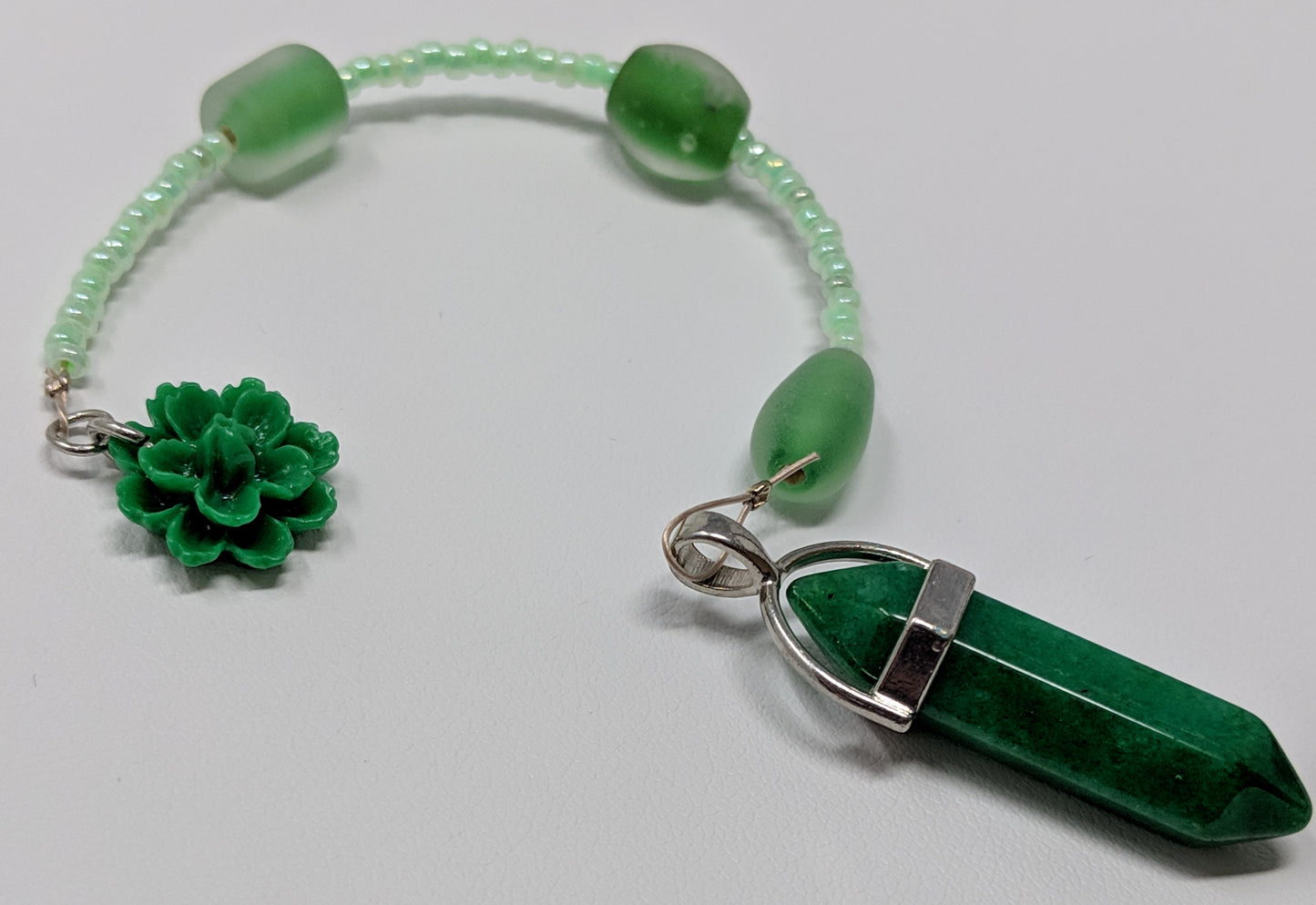 Green Agate Springtime Pendulum (Reiki blessed)