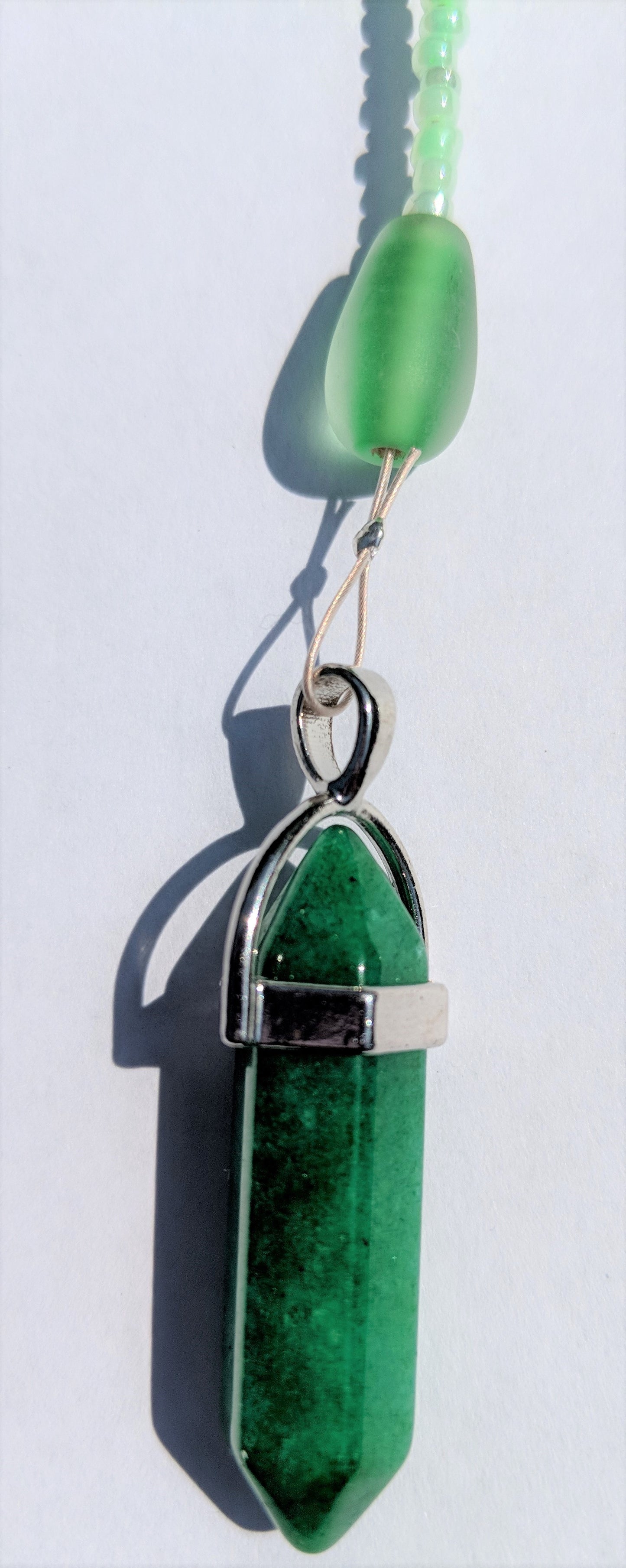 Green Agate Springtime Pendulum (Reiki blessed)