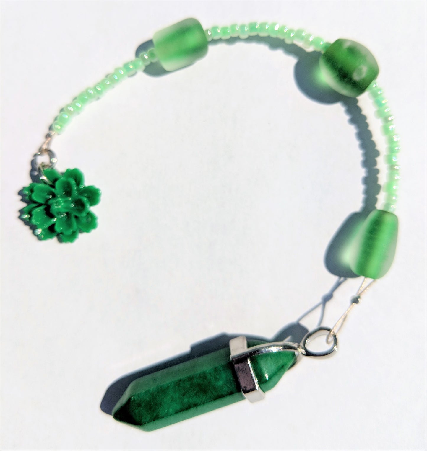 Green Agate Springtime Pendulum (Reiki blessed)