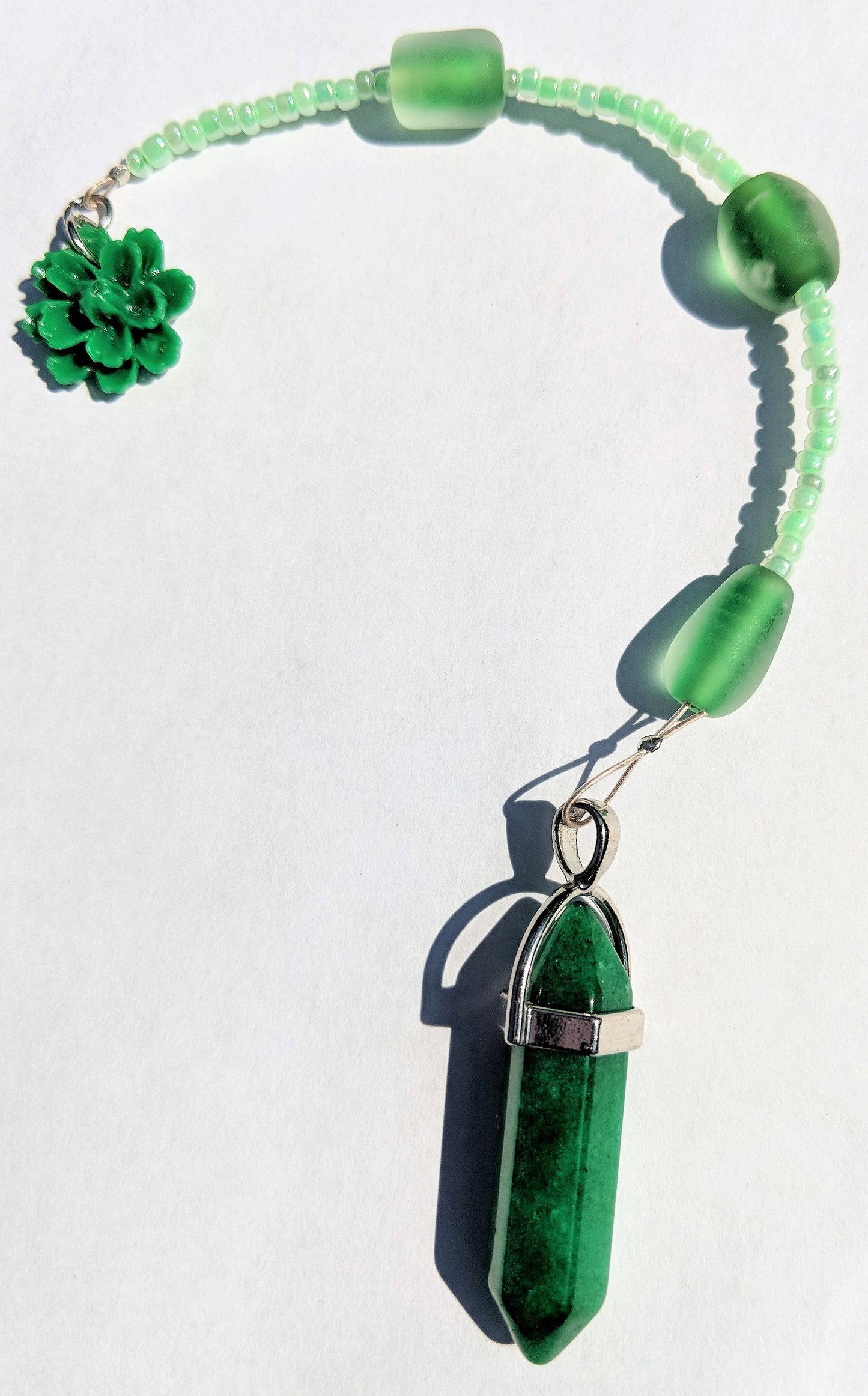 Green Agate Springtime Pendulum (Reiki blessed)