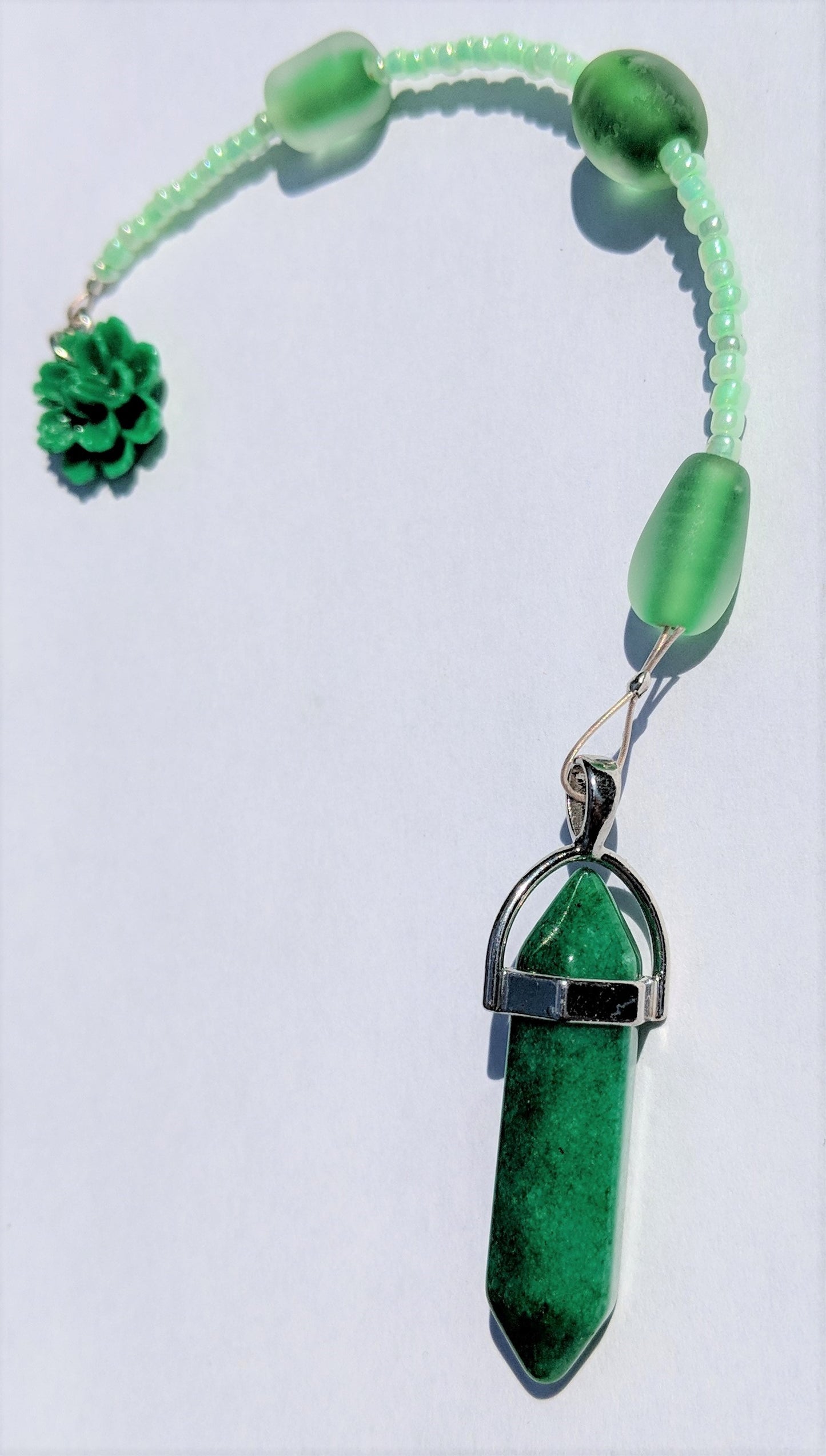 Green Agate Springtime Pendulum (Reiki blessed)