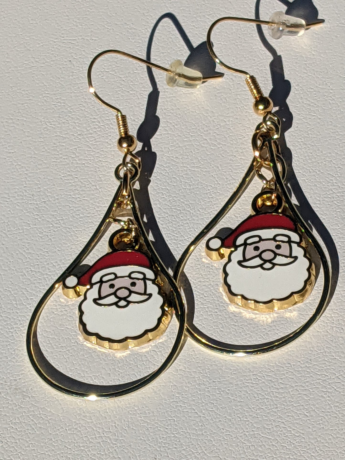 Santa Gold-tone Hoop Earrings