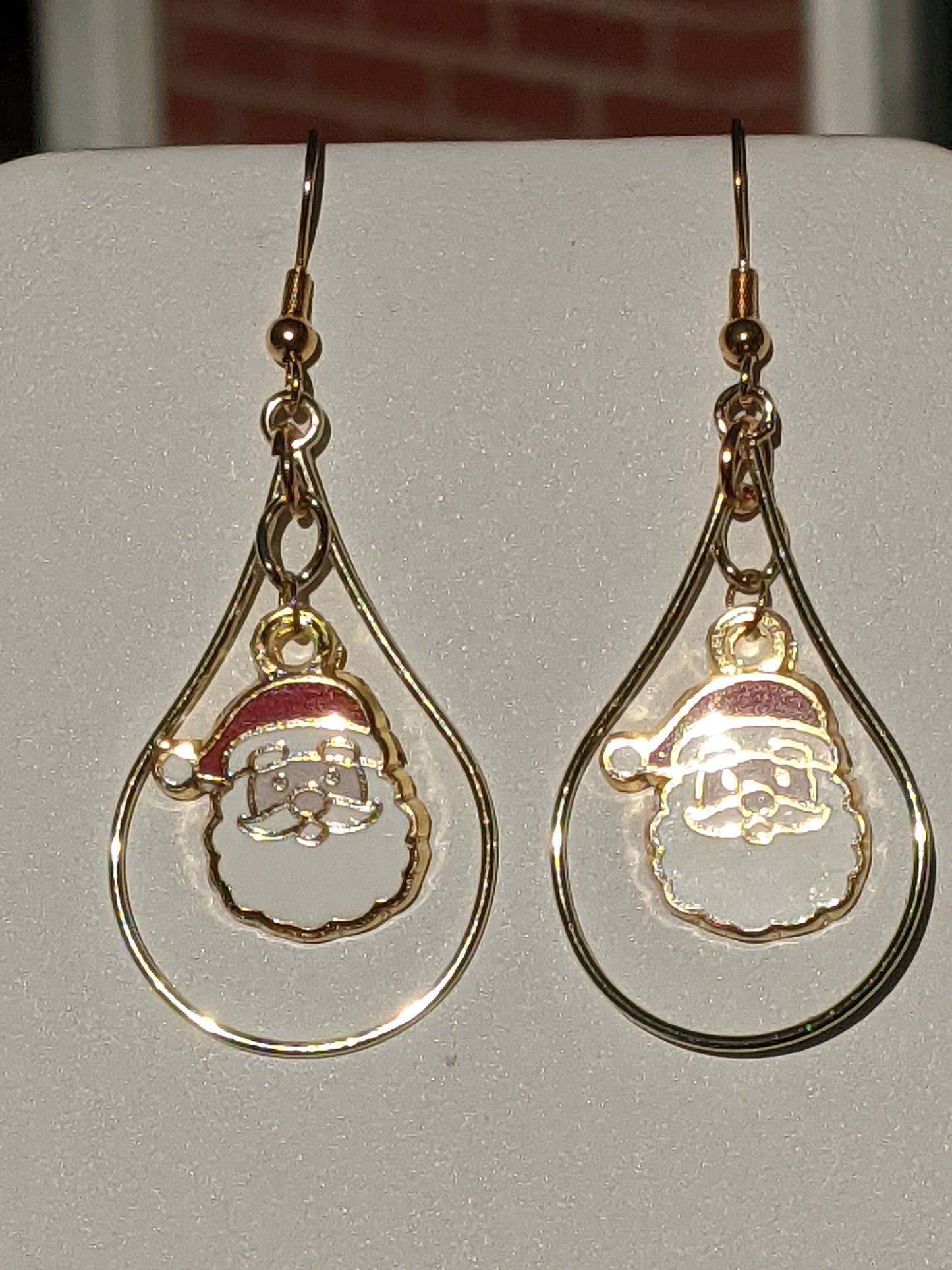 Santa Gold-tone Hoop Earrings