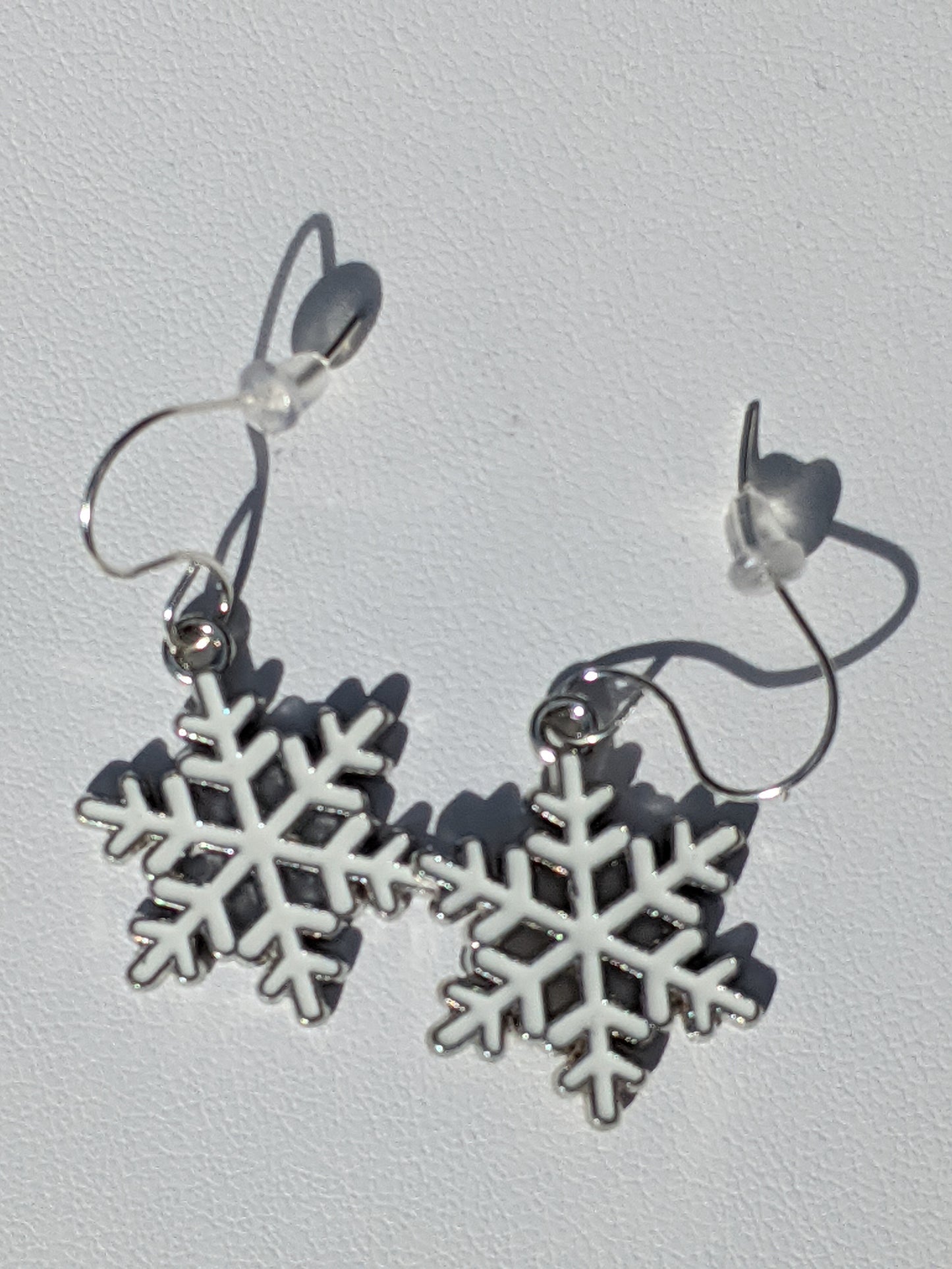 White Snowflake Earrings