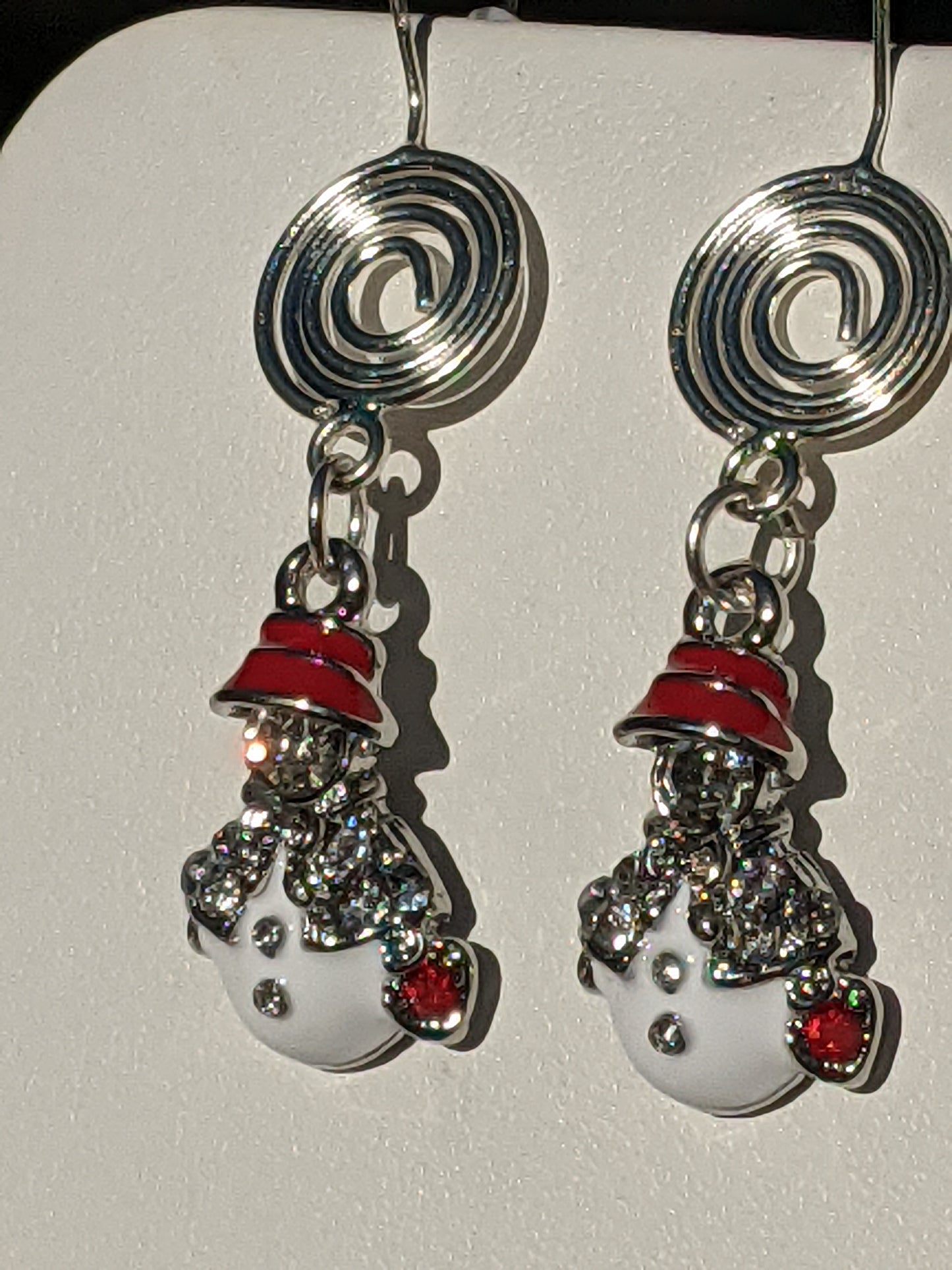 Snow-woman Cubic Zirconia Spiral Earrings