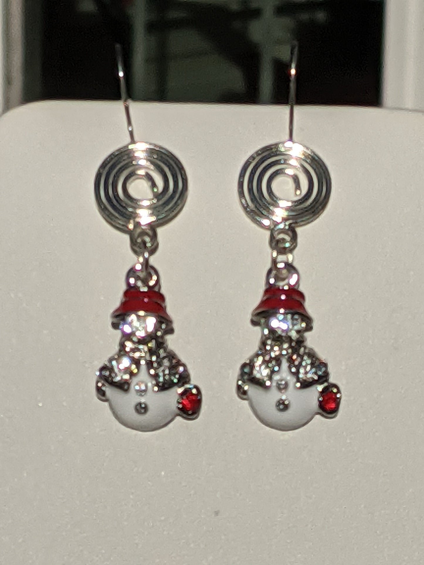 Snow-woman Cubic Zirconia Spiral Earrings