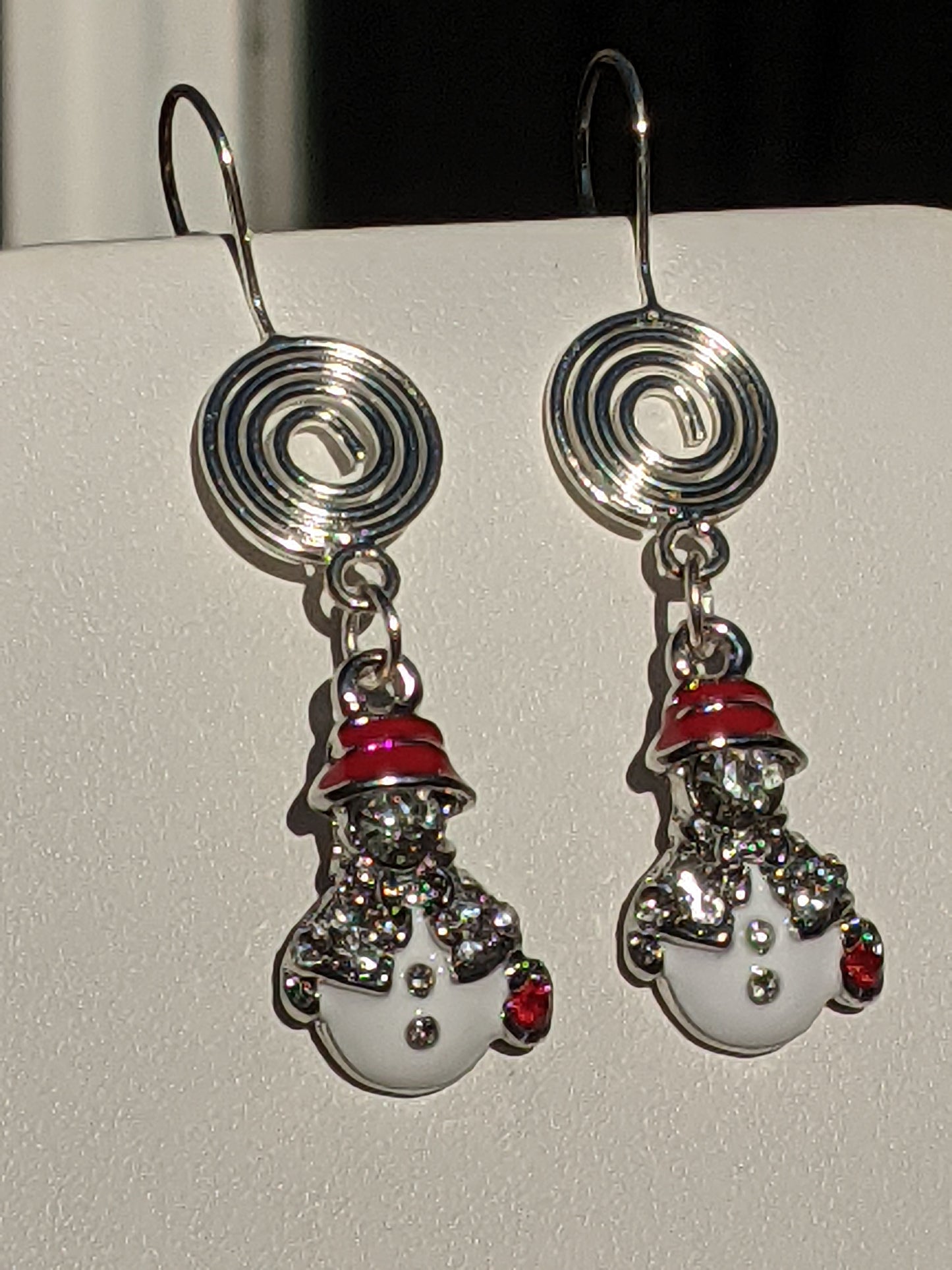 Snow-woman Cubic Zirconia Spiral Earrings