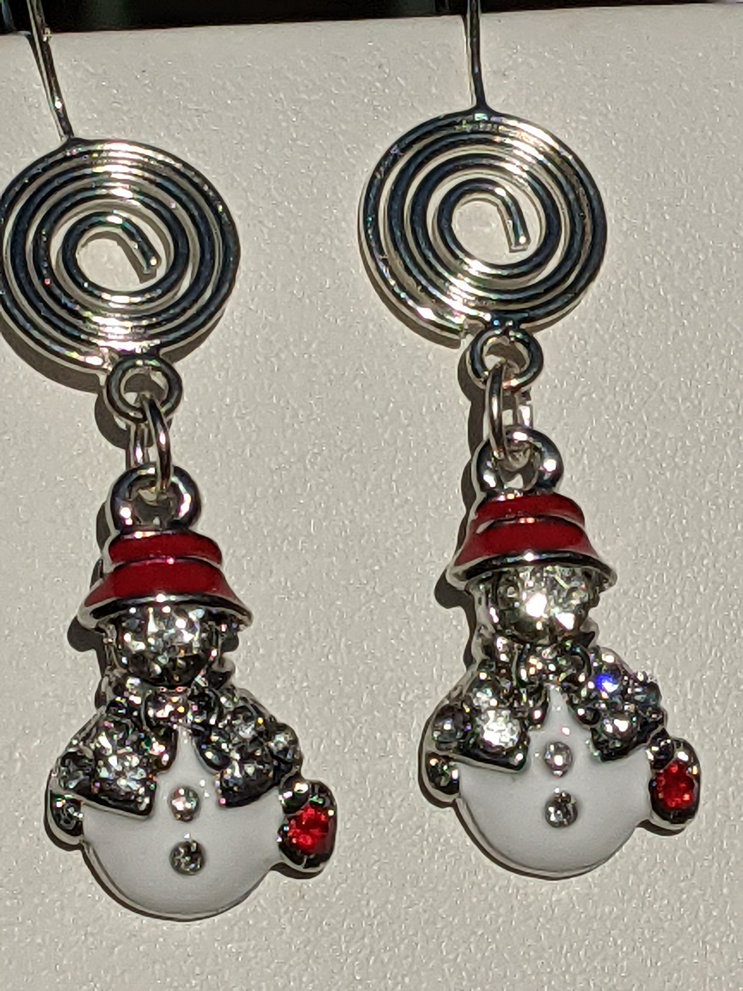 Snow-woman Cubic Zirconia Spiral Earrings