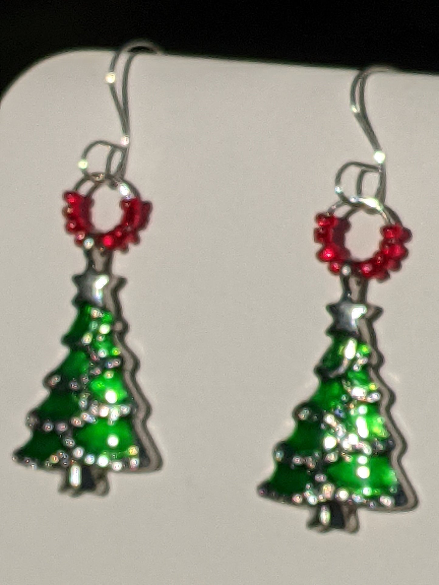 Enamel Holiday Tree Earrings