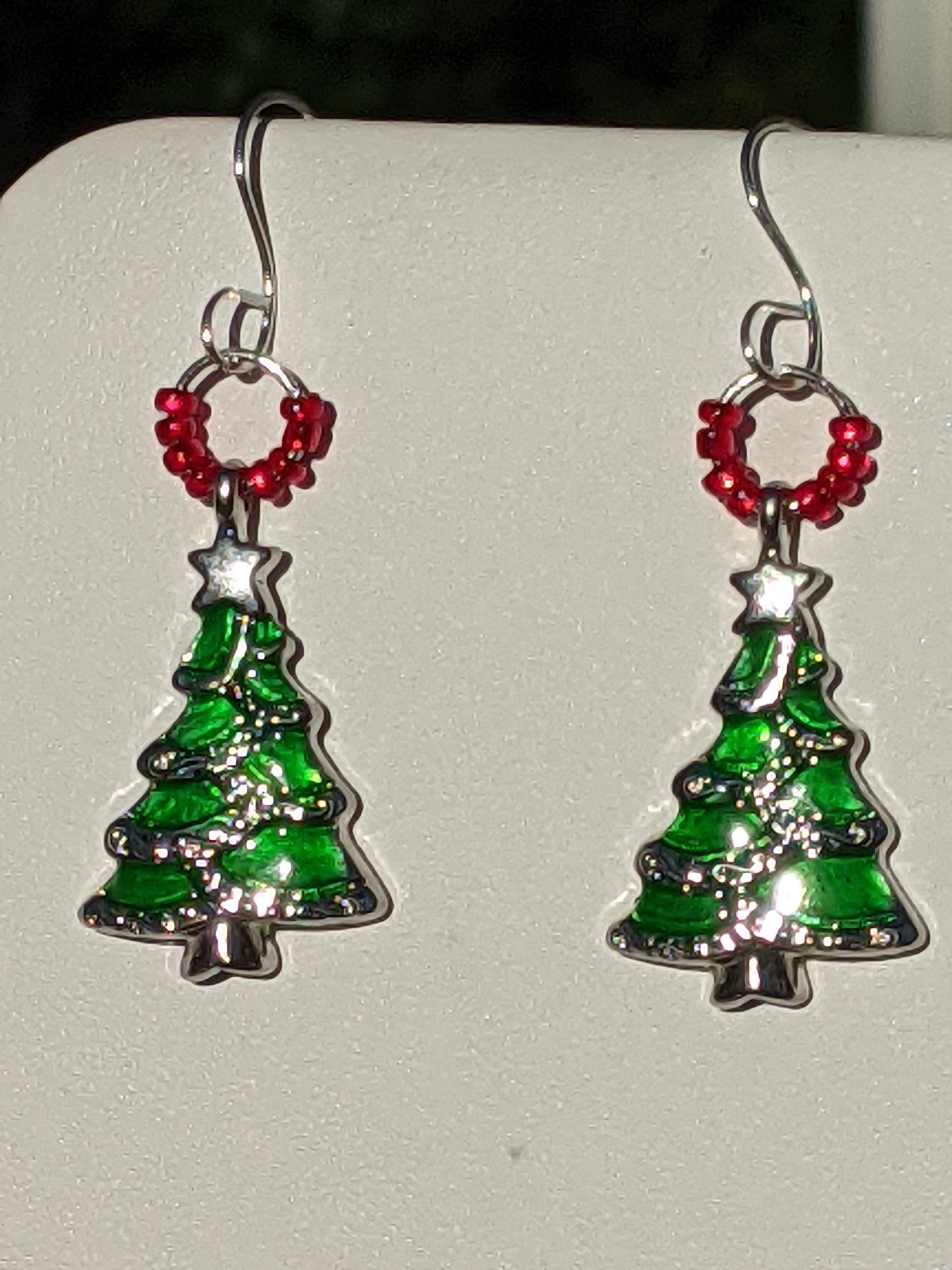 Enamel Holiday Tree Earrings