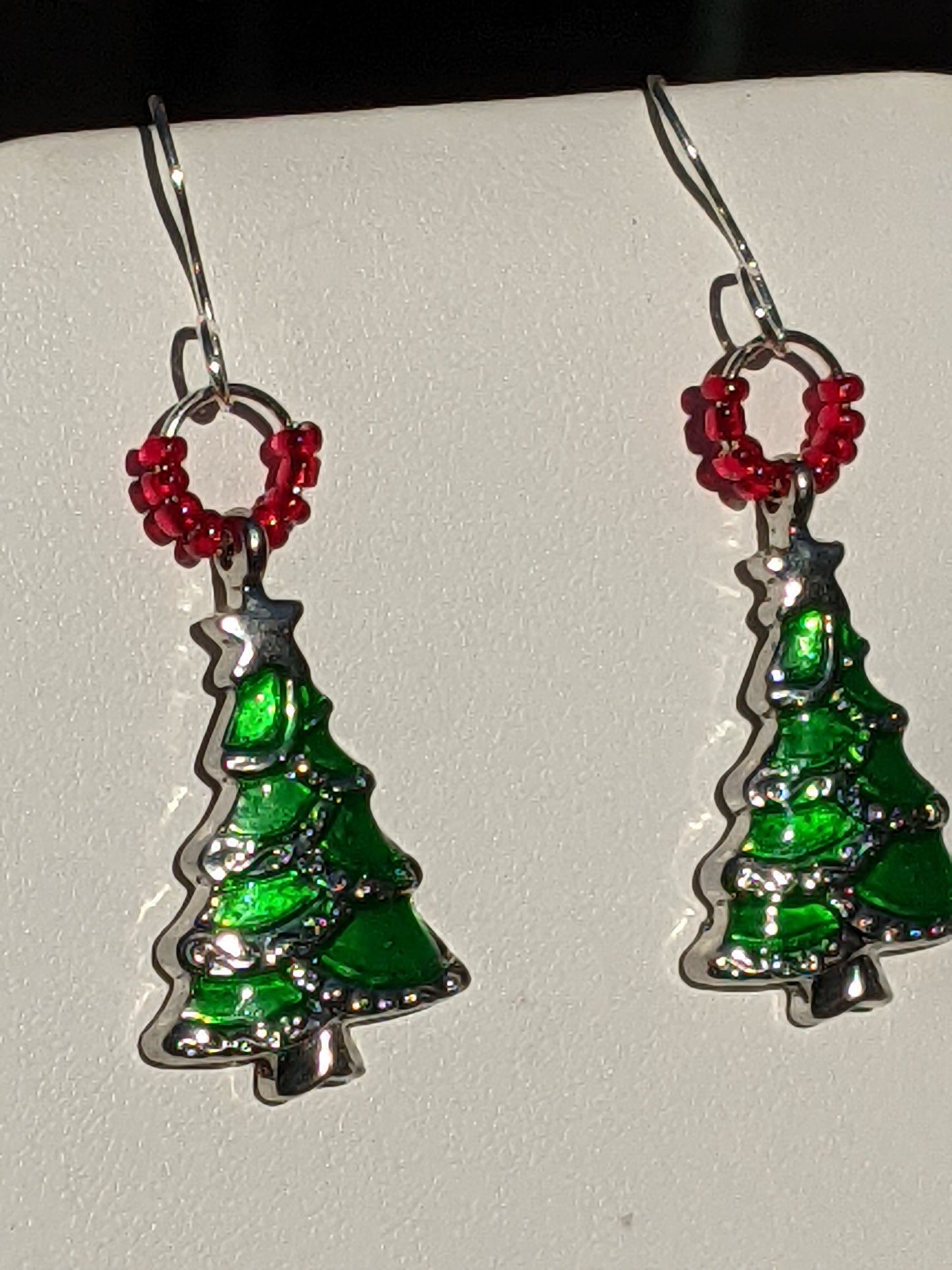 Enamel Holiday Tree Earrings
